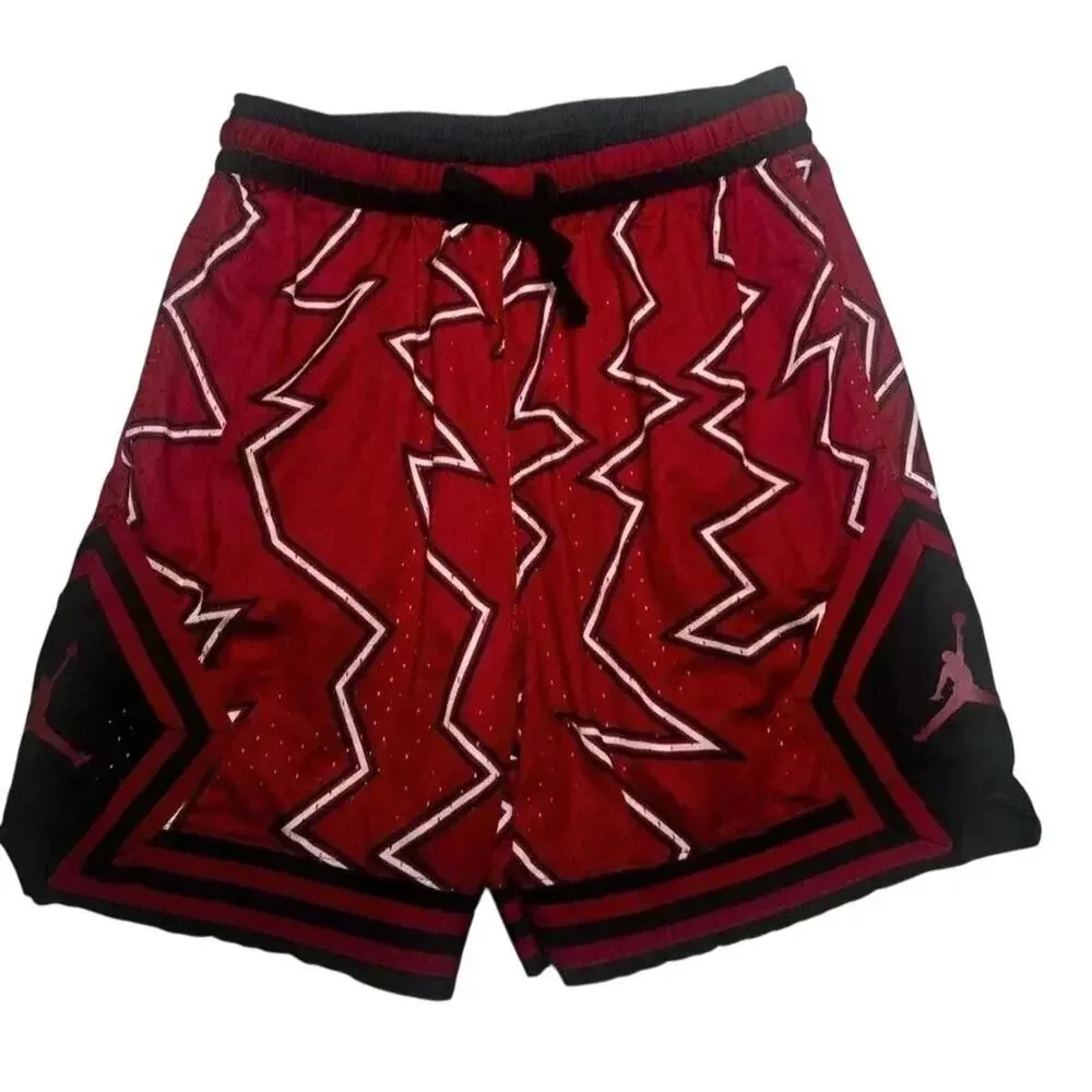Nike Air Jordan Jumpman AOP Mesh Shorts Red Black XL